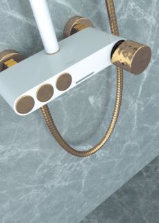 Смеситель для ванны Boheme Stick 123-WG белый матовый/золото